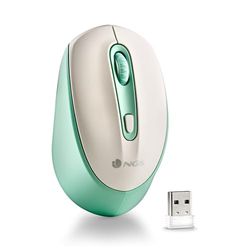 NGS SMOG-RB MINT - Oplaadbare Draadloze Multi-Apparaat Mmet LED-Verlichting, Bluetooth 3.0/5.0 Technologie, 2.4 Ghz, 10m Bereik, 50 uur Batterijlevensduur, in Het Groen en Wit