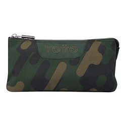 Schoolmapje met drie vakken groen camouflage - bord