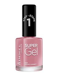 Rimmel London Super Gel Nail Polish, 23 Grape Sorbet, 12 ml (Pack of 1)