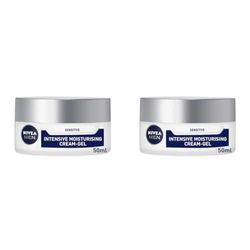 NIVEA MEN Sensitive Intensive Cream-Gel (50ML), Face Care Moisturiser with Chamomile & Vitamin E for All-Day Relief from Skin Irritation & 48H Moisture, Ideal for After Shaving (Pack of 2)