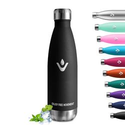 Borraccia Termica 500ml, Bottiglia Termica Riutilizzabile, Borraccia Acciaio Inox, Doppia Parete Isolata, Senza BPA, A Prova di Perdite, Bottiglia Acqua per Scuola, Viaggi, Sport, Ragazzi, Ragazze