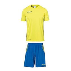 uhlsport Kit punteggio, Set di Pantaloncini da Uomo, Limonengelb/Azurblau, S