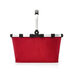 reisenthel carrybag - cabas courses avec cadre aluminium stable, poignée rabattable, poche intérieure zippée, pliable, capacité 22l, polyester de haute qualité, déperlant, en red