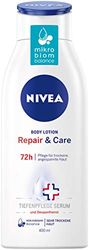 NIVEA & Care Body Lotion (400 ml), Lozione per la pelle molto secca e allevia la tensione, mantiene il microbioma della pelle in equilibrio e nutre particolarmente delicato