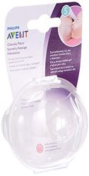 Protector de pezón Philips Avent - Protección para los pezones irritados - Forma única de ala de mariposa - Fácil de limpiar - Tamaño pequeño 2 unidades - 15 mm - Estuche higiénico - SCF153/01