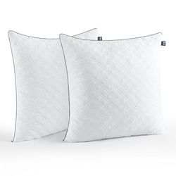 BedStory Kudde 80 x 80 cm, set om 2, ventilerande nackkudde av 2 x 1 500 g mikrofiber, tvättbara sängkuddar, perfekt för djup vilsam sömn, Öko-Tex certifierad