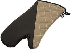San Jamar 810CM15 Textured Neoprene Bestgrip Conventional Temperature Protection Oven Mitt with Magnet and WebGuard, 15" Length, Tan