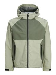 Jack & Jones JCOTHREAD Light Jacket All-weather jas, Desert Sage/Detail: Agave Green Blocking, XS, Desert Sage/Detail: agave Green Blocking, XS