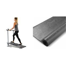 Sunny Health & Fitness - Cinta de Correr Manual, no eléctrica, Plegable y compacta, silenciosa y con Esterilla Protectora de Suelo de Espuma para Gimnasio en casa