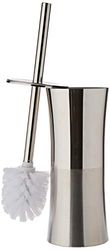 MSV Toilet Brush Holder Miami Made of Rounded Stainless Steel, Silver, 30 x 20 x 15 cm