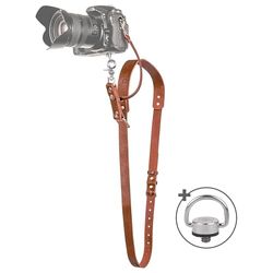 DOSNTO Camera Strap Accessories for One Camera - Professional Single Leather Harness Shoulder Strap Solo Camera Quick Release Gear for DSLR/SLR ProInStyle Strap (Tan)