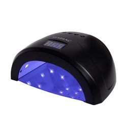 Semilac All Black - Lampe LED UV 24 W/48 W - Lampe à ongles avec double LED, minuterie, détecteur de mouvement et mode basse chaleur