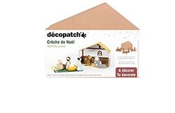 Décopatch NO053C - Crèche avec 7 Personnages en Papier mâché Brun à décorer - 8x25x20 cm