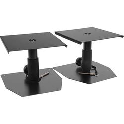 Plugger Studio MS2 Mini Soporte de Mesa Altavoces de monitoreo de Estudio, Sono, Home Cinema o HiFi, Negro. Patas metálicas Ajustables en Altura de 230 a 290 mm. Altavoz de hasta 25 kg. Se Vende por
