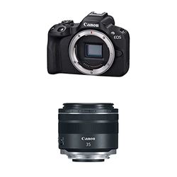 Canon EOS R50 APS-C Mirrorless Nera, 24.2 MP, Fino a 15fps, DIGIC X, Video 4K UHD Fino 30p, Dual Pixel CMOS Auto Focus II, Display Touch Ordinetabile 7.5 cm + Canon Obiettivo RF 35mm f/1.8