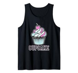 Divertente cupcake colorato con ciliegie e glassa Canotta