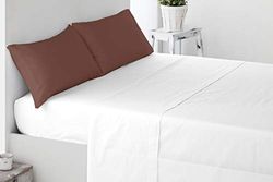 Miracle Home 9.00884E+12 Funda Almohada, Algodón 50% Poliéster, Chocolate, Cama 135