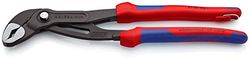 KNIPEX Cobra Guarda-bombas de água, cinzento tramentado, capas multicomponentes, integradas para colocar um dispositivo de proteção antiquedas, 300 mm, Cartulina auto-serviço/Blister, 87 02 300 T BK