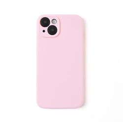 Compatibel met iPhone 14, vloeibare siliconen cover, full body, beschermhoes, schokbestendig, slank, telefoonhoes, krasbestendig, zachte binnenvoering van microvezel, 6,1 inch, roze