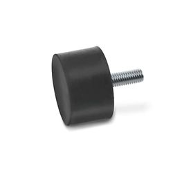 Ganter Normelemente | Aanslagbuffer - GN 352-8-8-M3-S-55 | met schroef | natuurlijk rubber | 20 stuks, zwart