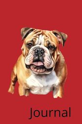 Journal: Bulldog Red: 6" x 9" 120 Pages