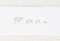 Jollein 008-524-67044 - Lenzuolo per lettino Animals Nougat, 120 x 150 cm