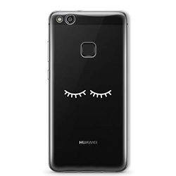 ZOKKO Cover per Huawei P10 Lite, morbida trasparente, inchiostro bianco