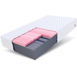 FDM Select MAX Double materac 100 x 200 cm, zimna pianka, wysokość 24 cm, stopień twardości H3 i H4, pianka Visco, Öko-Tex, nadaje się dla alergików, poszewka z dżerseju nadaje się do prania