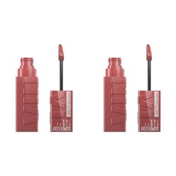 Maybelline New York Lip Colour, Smudge-free, Long Lasting up to 16h, Liquid Lipstick, Shine Finish, SuperStay Vinyl Ink, 35 Cheeky (Pack of 2)