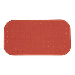 MSV Premium Shower, Bath mat, Antibacterial Non-Slip with Suction Cups, Terracotta red, Smells of Roses, Approx. 36 x 65 cm, Washable at 60 °C, Unique