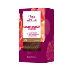 Wella Professionals Color Touch Demi - Tinte permanente sin amoniaco, tinte para el cabello y cobertura de canas, kit de raíces con máscara para el pelo, color chocolate 6/7 (130 ml)