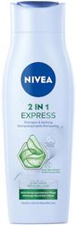 NIVEA Shampoo e balsamo Express 2 in 1, cura intensiva dei capelli con aloe vera e siero lucido, shampoo per capelli e balsamo per la cura in tempo espresso (250 ml)