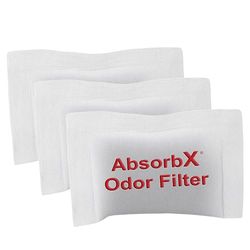 iTouchless 3-Pack AbsorbX Odour Filter Deodoriser, Absorbs Trash Odour, All Natural Activated Carbon, Biodegradable - for 30 Litre and larger Dustbins with Odour Filter Compartment