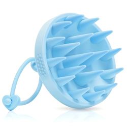 Alyvisun Scalp Massager Schampoborste, mjuk silikon Head Massager Hårbotten för huvudavslappning och rengöring | Exfoliator för hårbotten - Blått