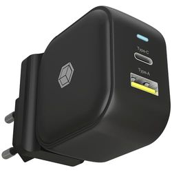 ICY BOX 38W Cargador de 2 Puertos USB-C y USB-A, Cargador rápido con Entrega de energía y Carga rápida 3.0, iPhone, iPad, teléfono móvil, Tableta, Ordenador portátil y Muchos más, IB-PS106-PD