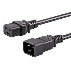 StarTech.com Cavo Prolunga di Alimentazione da 3m, Prolunga Elettrica AC da IEC 320 C19 a IEC 320 C20, 15A-250V, 14AWG, Cavo di Alimentazione AC per Impieghi Gravosi - Certif. UL - Nero (PXTC19201410)