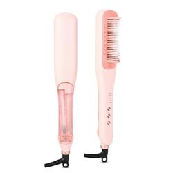 AraSyleon Brosse à repasser à cheveux à vapeur – 3 niveaux température (150 °C à 210 °C), chauffage rapide 30 s, plaques en céramique, design sûr, pour tous les cheveux
