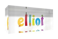 Little Helper Souvenir Décoratif en Acrylique Transparent Poli comme Diamant Style Illustratif Coloré avec le Nom de Jeune Garçon Elliot 5 x 21 x 2 cm Grand