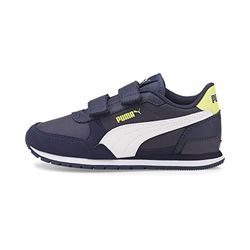 PUMA Unisex Kids St Runner V3 Nl V Ps Zapatillas, Peacoat Lemon Sherbert, 32 EU