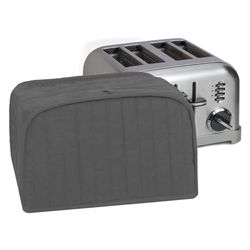 RITZ Polyester/Cotton Quilted Four Slice Toaster Appliance Cover, Dust and Fingerprint Protection, Machine Washable, Graphite Grey