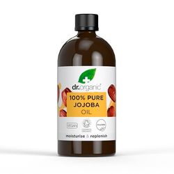 Dr Organic Jojoba Oil, 100% Pure & Natural, Moisturising, Multi Action, Face, Body & Hair, Massage, Carrier Oil, Aromatherapy, Vegan, Cruelty Free, Paraben & SLS Free, Certified Organic, 100ml