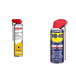 SONAX Produit de nettoyage pour contacts electroniques (400 ml) nettoyant spécial hautement & WD-40 Produit Multifonction Spray Double Position Sans Silicone Non Conducteur Compatible Plastiques