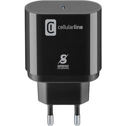 Cellularline | Caricabatterie da Rete | Caricabatterie da rete USB-C Super Fast Charge PD 25W