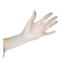 STELLA Guantes de vinilo 100 unidades/50 pares (1 paquete), talla M/guantes desechables de vinilo de vinilo/color: blanco/sin látex, extremadamente duraderos/protectores, guantes desechables/sin polvo