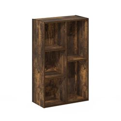 Furinno Luder Scaffale aperto reversibile a 5 cubi, Pino Ambrato