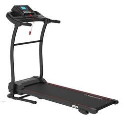 TechFit Tapis Roulant Elettrico Pieghevole 2CP, 10km/h, 4 Livelli Inclinazione, 12 Programmi, Display LCD, Bluetooth, Casa/Ufficio, Ammortizzazione, Supporto Bottiglia