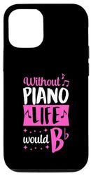 Custodia per iPhone 15 Pro Senza Piano Life would B Flat Funny Piano Pun