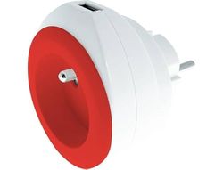 Oplader USB snel opladen 2, 4 A + 1 P 16 A Wit/Rood