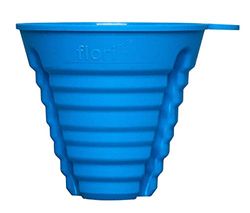 Flori Multi trechter voor het nauwkeurig vullen van alle babyflessen zonder ze vast te houden, steekvast voor 7 verschillende diameters, 100% Made in Germany, BPA-vrij, set van 2, blauw