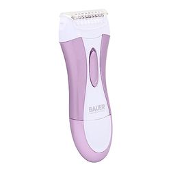 Bauer Professional 38730 Soft and Smooth Lady Shaver / Painless Hair Removal / Arms, Legs and Bikini Trimmer / Battery Operated / Wet and Dry Shave / Bikini Trimmer Attachment / Stainless Steel Blades